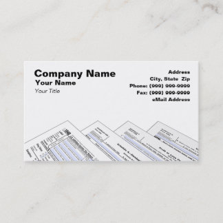 Federale belastingformulieren op witte achtergrond visitekaartje