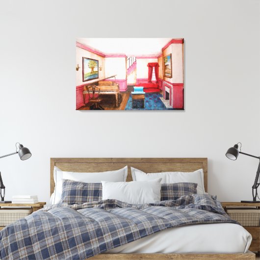 Federale stijlruimte met vernieuwd perspectief met canvas afdruk (Insitu (Slaapkamer))