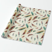 Federn-Muster Cadeaupapier (Uitgerold)