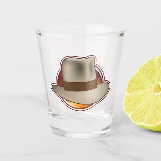Fedora Chronicles Fire Logo Shot Glasses Glas (Voorkant)