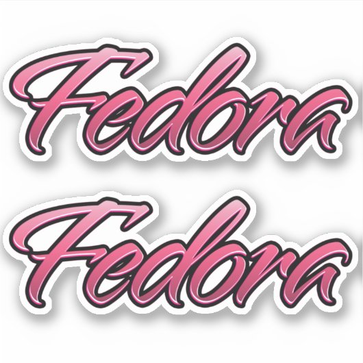Fedora faded pink Autocollants (Devant)
