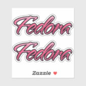 Fedora faded pink Autocollants (Feuille)