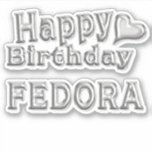 Fedora Happy Birthday Autocollants (Devant)
