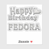 Fedora Happy Birthday Autocollants (Feuille)
