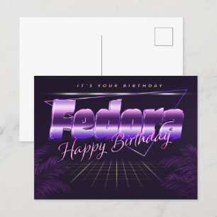 Fedora Nom Prénom Anniversaire de la carte postale