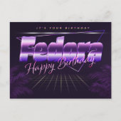 Fedora Nom Prénom Anniversaire de la carte postale (Devant)