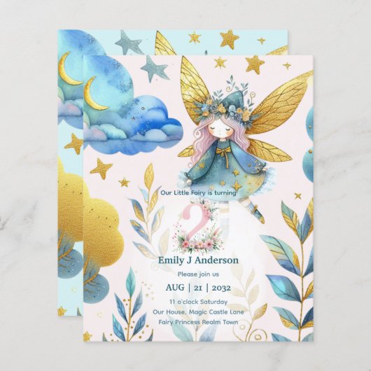 Fee 2de Verjaardag Sprookje TWEE VERJAARDAG Vandaa (Voorkant / Achterkant)