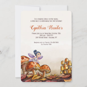 Fée à une invitation de champignon