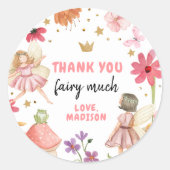 Fée Anniversaire 1er Merci Fée Sticker Favoriser (Devant)