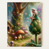 Fée assise sur un Artichoke Magie Personnalisée (Dos)