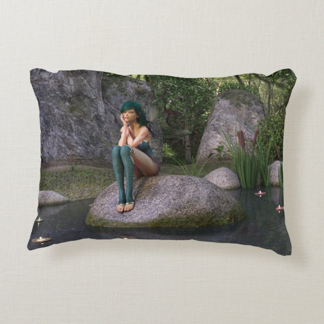 Fée au Coussin d'accent d'étang enchanté (Dos)
