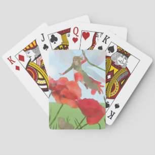 Fée avec coquelicot  cartes à jouer