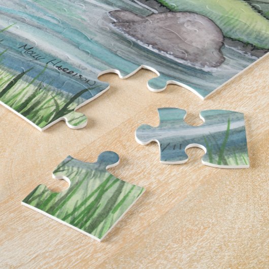 Fée avec libellules et puzzle de grenouille (Côté)