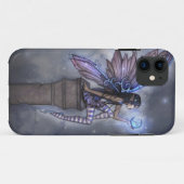 Fée bleue brillante et Lune bleue iPhone 5 Coque (Dos (Horizontal))