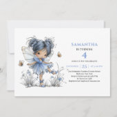 Fée Bleue Capricieuse Invitation Pastel pour les 4 (Devant)