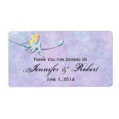 Fée Bleue sur Étiquette d'aquarelle violette (Devant)