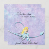 Fée bleue sur le faire-part de mariage pourpre (Devant / Derrière)