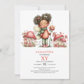 Fée Capricieuse 5ème Anniversaire Invitation Fleur (Devant)
