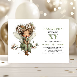 Fée Capricieuse Fille 4ème Anniversaire Invitation