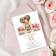 Fée Capricieuse Invitation Fleurs Rougissantes pou