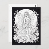 Fée céleste Carte postale à colorier (Devant / Derrière)