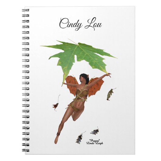 Fée Cute Avec Ailes Brown Carnet Spiral (Devant)