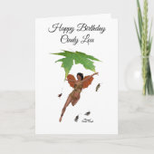 Fée Cute Avec Ailes Brown Filles Carte Anniversair (Devant)