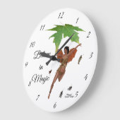 Fée Cute Avec Ailes Brown Horloge Mur (Angle)