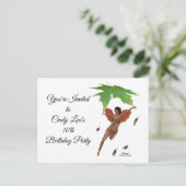 Fée Cute Avec Ailes Brown Invitation Carte Postale (Debout devant)