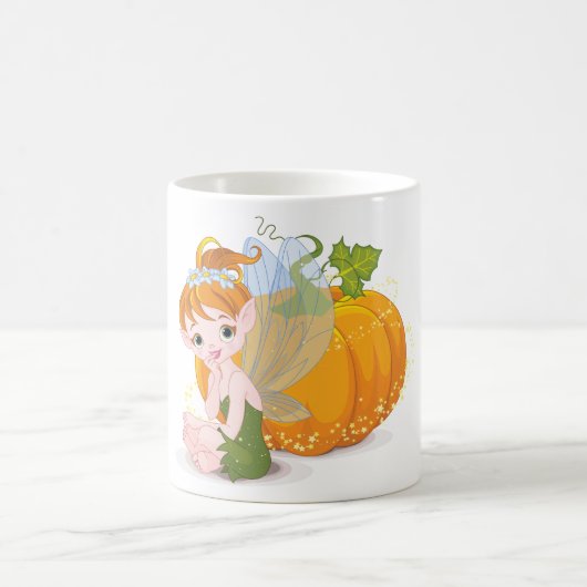 Fée Cute Et Mug De Café Citrouille (Centre)