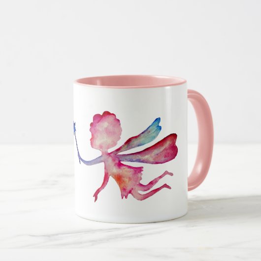 Fée d'aquarelle rose Custom Combo Mug (Devant droit)