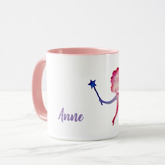Fée d'aquarelle rose Custom Combo Mug (Devant gauche)