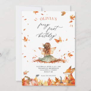 Fée d'automne et Fox première invitation d'anniver