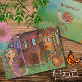 Fée de bois magique 1er anniversaire Merci Note