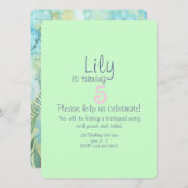 Fée de fleur mignonne Invitation de fête d'anniver (Devant / Derrière)