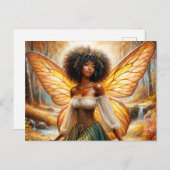 Fée de forêt d'automne avec carte postale de peau (Devant / Derrière)