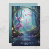 Fée de forêt enchantée Sweet 16 Invitations (Devant / Derrière)