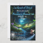 Fée de forêt enchantée Sweet 16 Invitations (Devant)