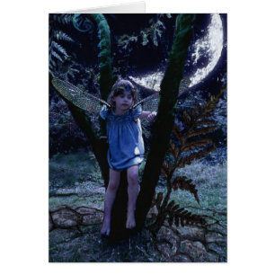 Fée de libellule dans des cartes de clair de lune