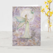 Fée de liberté et carte de voeux de papillon (Fleur jaune)