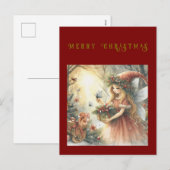 Fée de Noël dans la forêt Carte de vœux de fêtes (Devant / Derrière)