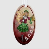 Fée de Noël magique Nom personnalisé Ornement (devant)