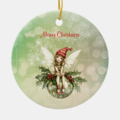 Fée de Noël mignonne sur un ornement (Devant)