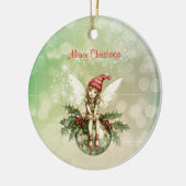 Fée de Noël mignonne sur un ornement (Gauche)