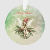 Fée de Noël mignonne sur un ornement (devant)