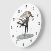 Fée De Pluie Garçon Avec Horloge Mur Feuille (Angle)