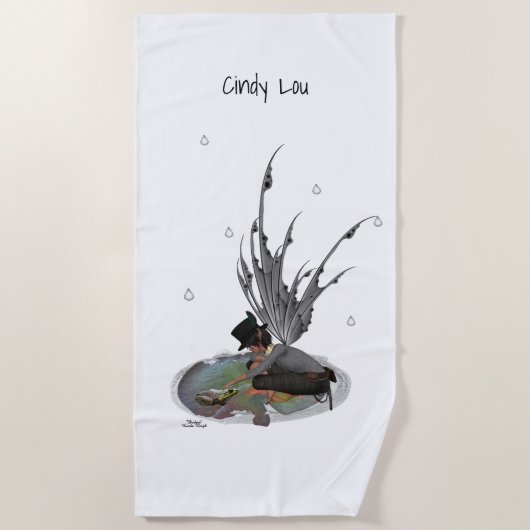 Fée De Pluie Garçon Avec Serviette De Plage De Gre (Devant)