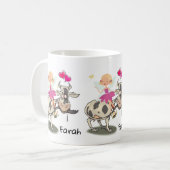 Fée de vache Floral Coeurs roses Mug (Devant gauche)