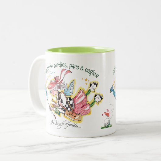 Fée de Whimsical Golfmère à deux tons de café Mug (Devant gauche)