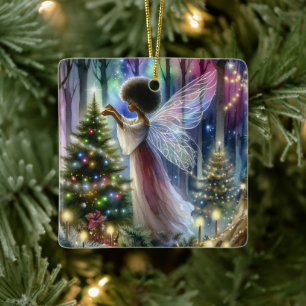  fee decoreren van de kerstboom keramisch ornament